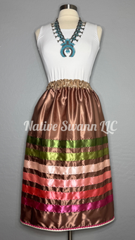 Lt Brown Satin Ribbon Skirt w/ Pockets