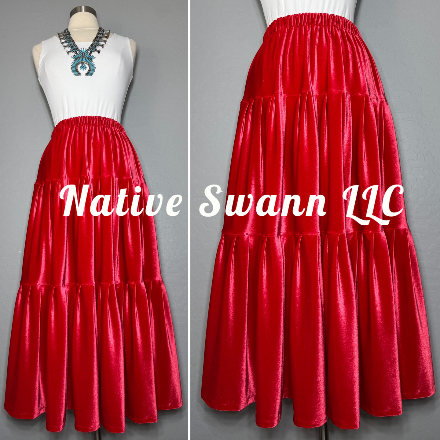 Red Hot Velvet 3 Tier Skirt