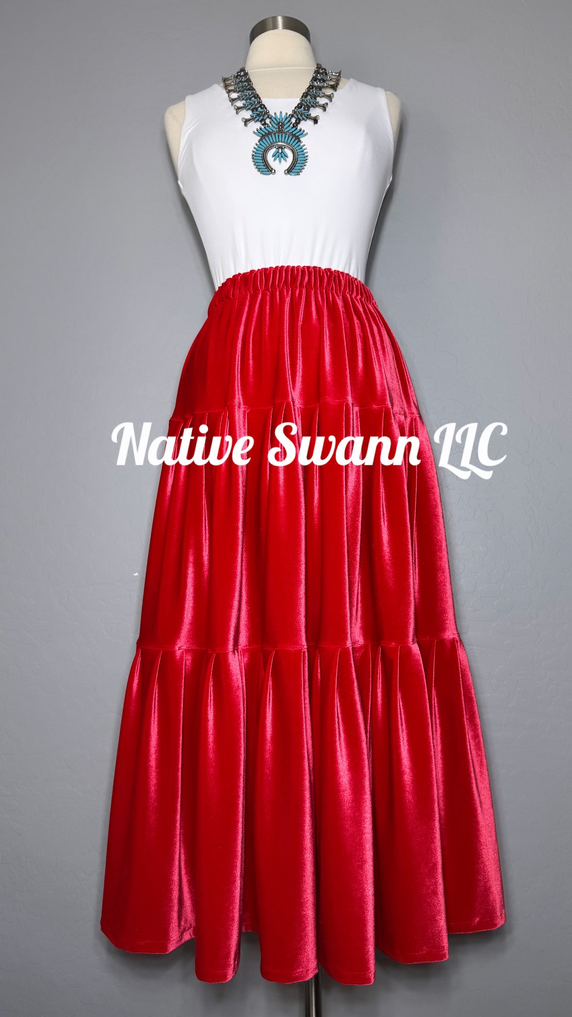 Red Hot Velvet 3 Tier Skirt