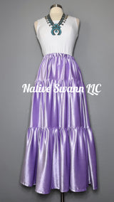 Lavender 3 Tier Velvet Skirt