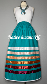 Jade Solid Cotton Ribbon Skirt w/ Pockets