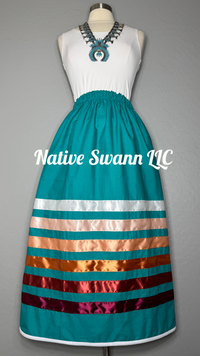 Jade Solid Cotton Ribbon Skirt w/ Pockets
