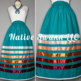 Jade Solid Cotton Ribbon Skirt w/ Pockets