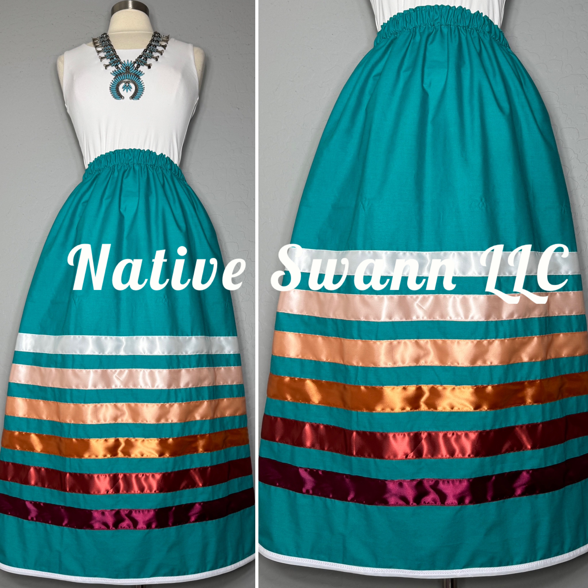 Jade Solid Cotton Ribbon Skirt w/ Pockets