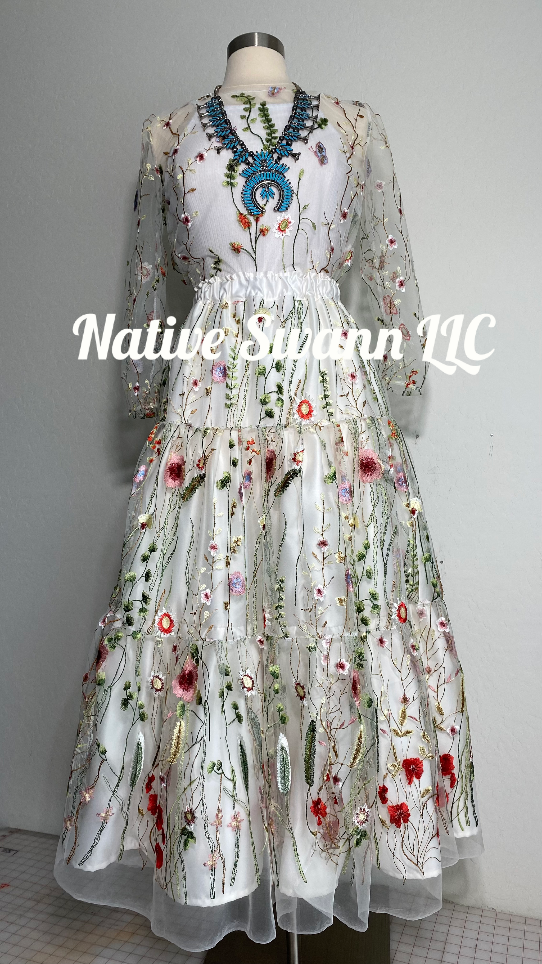 Pre-Sale Cream Emb. 3 Tier Skirt Only