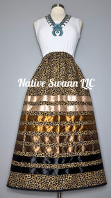 Cheetah Print Cotton Ribbon Skirt w/ Pockets