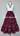 Burgundy Embroidered Floral 3 Tier Overlay Satin Skirt