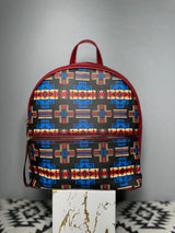 Red-Blue-Black Native Design Mini-Backpack