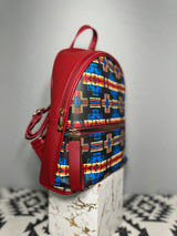 Red-Blue-Black Native Design Mini-Backpack