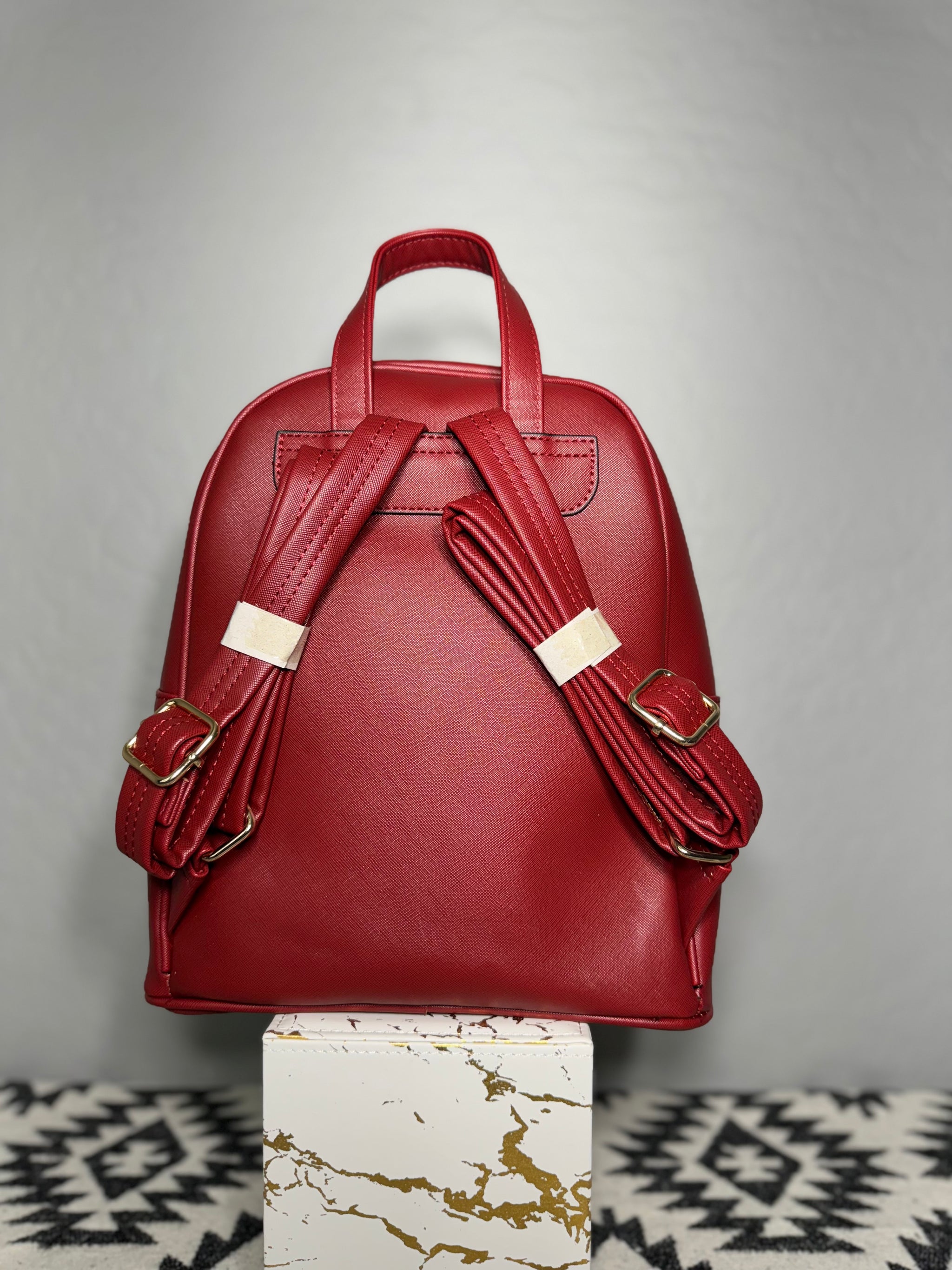 Red-Blue-Black Native Design Mini-Backpack