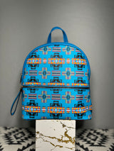 Turquoise Native Design Mini-Backpack