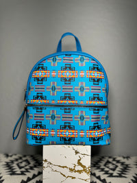 Turquoise Native Design Mini-Backpack