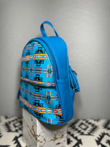 Turquoise Native Design Mini-Backpack