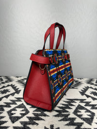 Red-Black-Blue Native Design Mini-Purse