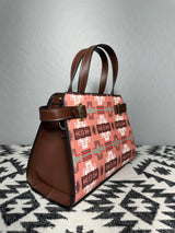 Peach-Brown Native Design Mini-Purse