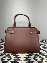 Peach-Brown Native Design Mini-Purse