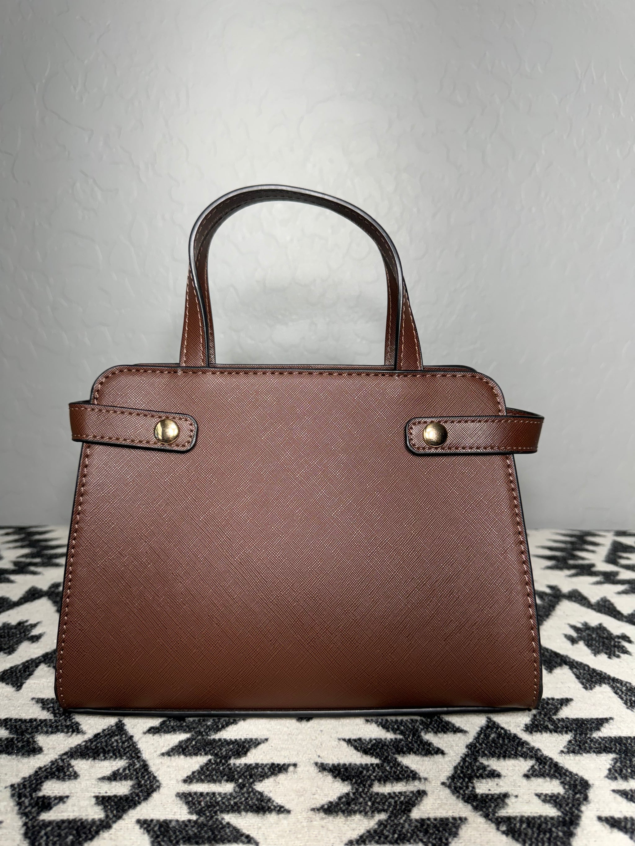 Peach-Brown Native Design Mini-Purse