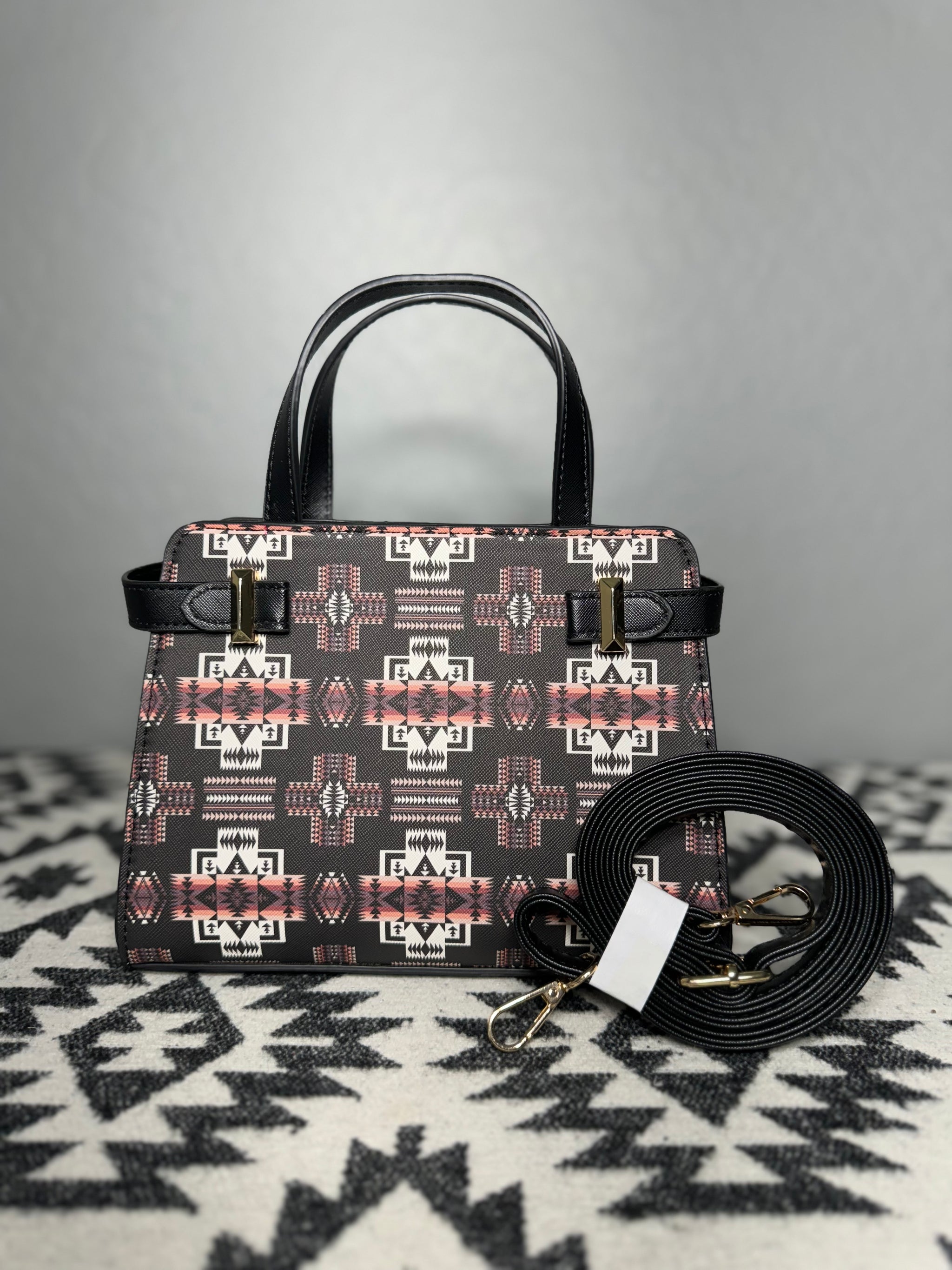 Black Native Design Mini-Purse