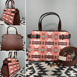 Peach-Brown Native Design Mini-Purse