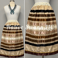Beige Roses Satin Ribbon Skirt w/ Pockets