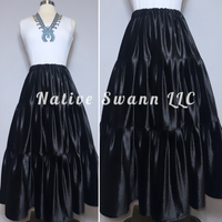 Black 3 Tier Velvet Skirt